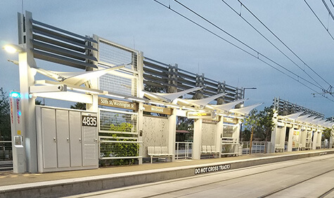 An empty, well lit train station.